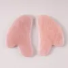 2021 розовый кристалл в форме сердца Джейд массажер камни V лица китайский иглоукалывание лечение для лечения под давлением лица масса масса металла Gua Sha