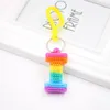 US STOCK Rainbow Letter Toy PVC Keychain Pendant Soft Silicone Color Car Bridal Gift Party Supplies Baby Shower Decorations