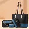 Borse da donna alla moda e semplici, design coordinato con colori PU4 set di borse da donna, borse per la spesa per il tempo libero all'aperto con porta carte