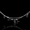 est Fashion 925 Sterling Silver Double Layer Small Ball Chain Anklet Lucky Clover Pendant Anklets Bracelet For Women Jewelry