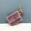 Cute Mini Coin Purse Women Wallet Plush Candy Color Keychain Coin Key Case Pendant Data Cable Storage Pouch Bag Accessories