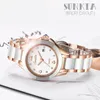 Sunkta Rose Gold Watch Women Quartz Klockor Ladies Toppmärke Lyxig Kvinna Armbandsur Tjej Klocka Relogio Feminino + Box 210517