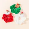 Julhår Tillbehör Slips för Tjej Kvinna Elastisk Santa Claus Elk Hårband Ring Rope Solid Färg Stretchy Scrunchy Boutique C3
