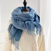 Halsdukar Mode Dam Vinter Cashmere Scarf Enfärgad Tjock Varm Pashmina Sjalar Och Wraps Dam Filt Neck Bufanda