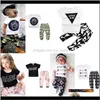 Baby Maternity Drop Levering 2021 Kinderkleding Sets Twopieën 47 Designs Summer for Boys Girls Baby Clothes Short Sleeve katoenen shirt broek s