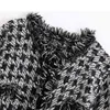 Vintage Tweed Open Stitch Wollen Jassen Dames Mode Winter V-hals Lange Jas Elegante Dameszakken Jassen 210520