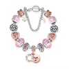 16–21 cm große rosa und blaue Kristall-Charm-Perlen zum Valentinstag, Geschenk für Mädchen, Herz, Mond, Stern, Charms-Armbänder, passend für Busen, Freunde, passend zu silbernen Schlangenketten, Schmuckzubehör