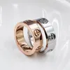 4MM 5MM CT001 Titanium Steel Silver Love Ring Men and Women Rose Gold Rings for Lovers Cain Ring for Gift