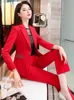 Höst och vinter Högkvalitativ Kvinnors Byxor Passar Two-Pipe Suit Slim Ladies Jacket Mode Byxor Business Wear Kvinna 210527