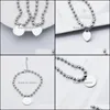 Beaded, Jewelrylogo Luxury Bracelets Strands Stainless Steel Round Heart Beaded Chains Bracelet On Hand Couple Fashion Jewelry Wholesale Gif