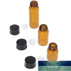 Hot 1ml Universal Mini Amber Lege Glas Essentiële Olie Fles Parfum Sample Injectieflacon met opening REDUCTIER CAP Container 10 stks Fabrieksprijs Design kwaliteit