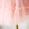 Robe de printemps solide pour filles pour enfants froncé princesse lolita bébé tout-petits vêtements d'anniversaire 210529