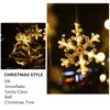Strings Christmas Window Sucker Decor Light Xmas Decorations LED Elk Snowflake Santa Claus Bells Tree For Home Holiday Lighting