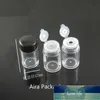 10ml Clear Plastic Nail Art Decorations Refiller Bottle Black Lid Sifter Box Tom lös pulverbehållare