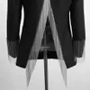 Бесплатные женские черные Blazer моды Halter цепь дизайн кисточки с длинным рукавом одной кнопки 210524