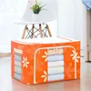 Oxford Storage Bag Large Capacity Quilt Clothes Case Visual Window Steel Frame Inside Foldable Two Side Door Opening Easy Taking TR0023