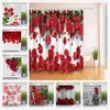 Cortinas de chuveiro de flor rosa vermelha definir o dia dos namorados floral planta aniversário casais decoração de banheiro home cortina 210609