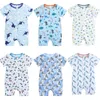 Летние рождественские рождественские Zipper Rompers Newborn дети девушка повседневная короткая рукава шорты Санта-Клаус мультфильм животных напечатанные комбинезоны малышей боди одежда M4062