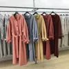 Misto lana da donna coreano di alta qualità 2022 A Line pulsante singolo cappotto lungo blu Trench per le donne Outwear LX1955 Bery22