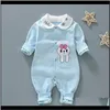 Rompers Jumpsuitsmompers Одежда Baby Детская Детская родильная доставка 2021 Весна осень Babyborn Girls Boys Andermble для 1-го дня рождения Baby CLO