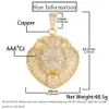 힙합 전체 다이아몬드 사자 머리 펜던트 구리 상감 지르콘 성격 남자 목걸이 쥬얼리