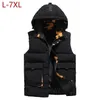 Winter mannen plus groot formaat 7XL vest Hooded vest camouflage mouwloze jassen warme parka jas voor unisex reizen 210925