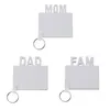 2022 Sublimatie Lege Houten Keychain Hanger MDF Dubbelzijdig Warmte Transfer Sleutelhangers Tas Decoratie Sleutelhanger DIY Moederdag Gift