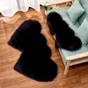 Solid Living Room Floor Area Rug Double Heart Artificial Wool Sheepskin Rugs Shaggy Carpet Bedroom Sofa Decor Mats35 70cm 211217230v