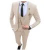 Abito bianco da uomo slim fit 3 pezzi smoking casual da ballo sposo con risvolto con visiera business per abiti da sposa 2021 (giacca + gilet + pantaloni) blazer da uomo