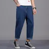 Простые мужские классические бизнес джинсы повседневные свободные брюки Harlan большие размеры одежда для 140 кг толстые мужчины Pantalons de Grande Taille Pole Hommes