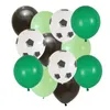 Ballons ronds à thème de Football, décoration de fête, ballons à hélium avec confettis noirs et blancs, sport, rencontre d'anniversaire pour garçons