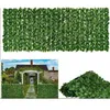 Artificial Leaf Garden staket Screening Roll UV Fade Protected Privacy Wall Landscaping Ivy Panel Dekorativa blommor Wreaths2357