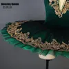 Stage Wear Deep Green Velvet Bodice Professional Ballet Tutu For Women Girls Pancake Platter Ballerina Kids Adult