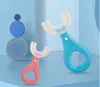 Fantasias Dentários Crianças Escova de Dentes U-Forma Infantil com Handle Silicone Cuidados Oral Limpeza Escova para Toddlers Idade 2-12