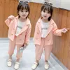 Baby Girl Suit Set Solid Jacket Pants Suit For Girls Spring Autumn Girls Clothing Style Tracksuit Kids 210412