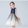 Cielo stellato Flower Girl Dress Ball Gown Paillettes Star Performance Abiti da sera per bambini 4-13Y E9888 210610