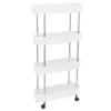 Multi-Layer Storage Cart Kitchen Bathroom Living Room Gap Storage Rack Trolley Organizer Tableware Holder Fruit Vegetable Shelves -3 Layers