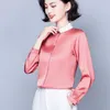 Camicie da donna coreane in seta Camicette a maniche lunghe Office Lady Camicia bianca in raso Top Plus Size Blusas Femininas Elegante 210531