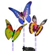 3 SZTUK Słoneczny Multi-Color Fiber Motyl Motyl LED Placy Light Do Outdoor Garden Decor