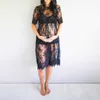 Sommar ny kvinnors moderskapsklänning mode sexigt perspektiv kort ärm spets fotografering klänning graviditet kvinnor kläder