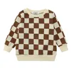 Nouveaux vêtements pour enfants coton bébé garçons sweats pour printemps enfants vêtements Plaid petite fille survêtement Costume 210413