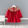 Winter Chinesischen Stil A-linie Kleinkind Prinzessin Baby Mädchen Kleider Kinder Samt Kleidung für Weihnachten Neujahr 0-4Y G1129