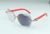 Vendita diretta lenti fotocromatiche da taglio 8300817 occhiali da sole con diamanti infiniti rosso aste in legno naturale 58-18-135mm