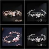 Charm Drop Delivery 2021 Uilz Trendy Rose Gold Color Wedding With Cz Zirconia Cluster Flower Imitation Pearl Women Bracelets Jewelry Ub020 A3