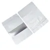 Sacos de Armazenamento 100 pcs Branco Mylar folha levanta saco com janela geada auto garrafa selo rasgo entalhe Doypack lanche pack de chá