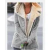 Kurtka Trend Street Style Odzież Zima Duży Rozmiar Kobiet Spadek Kieszonkowy Retro Moda Pure Color Casual 211014