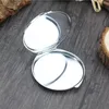 50 pcs DIY Miroirs De Maquillage Fer 2 Visage Sublimation Blanc Plaqué Feuille D'aluminium Fille Cadeau Cosmétique Compact Miroir Portable Décoration