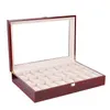 Scatole per orologi Custodie per scatole di lusso di grandi dimensioni 24 slot Organizer Display Orologi in legno Custodia per cuscini Custodia in legno Regalo Deli22