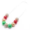 Style de Noël bébé bubblegum perles collier bricolage corde chaîne bijoux pour enfants filles collier de perles enfant festival cadeau