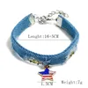 Стиль винтажный звезда Love Bracelets Boho Джинсовый браслет американский флаг украшения для женщин для женщин, подарки, inte22